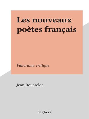 cover image of Les nouveaux poètes français